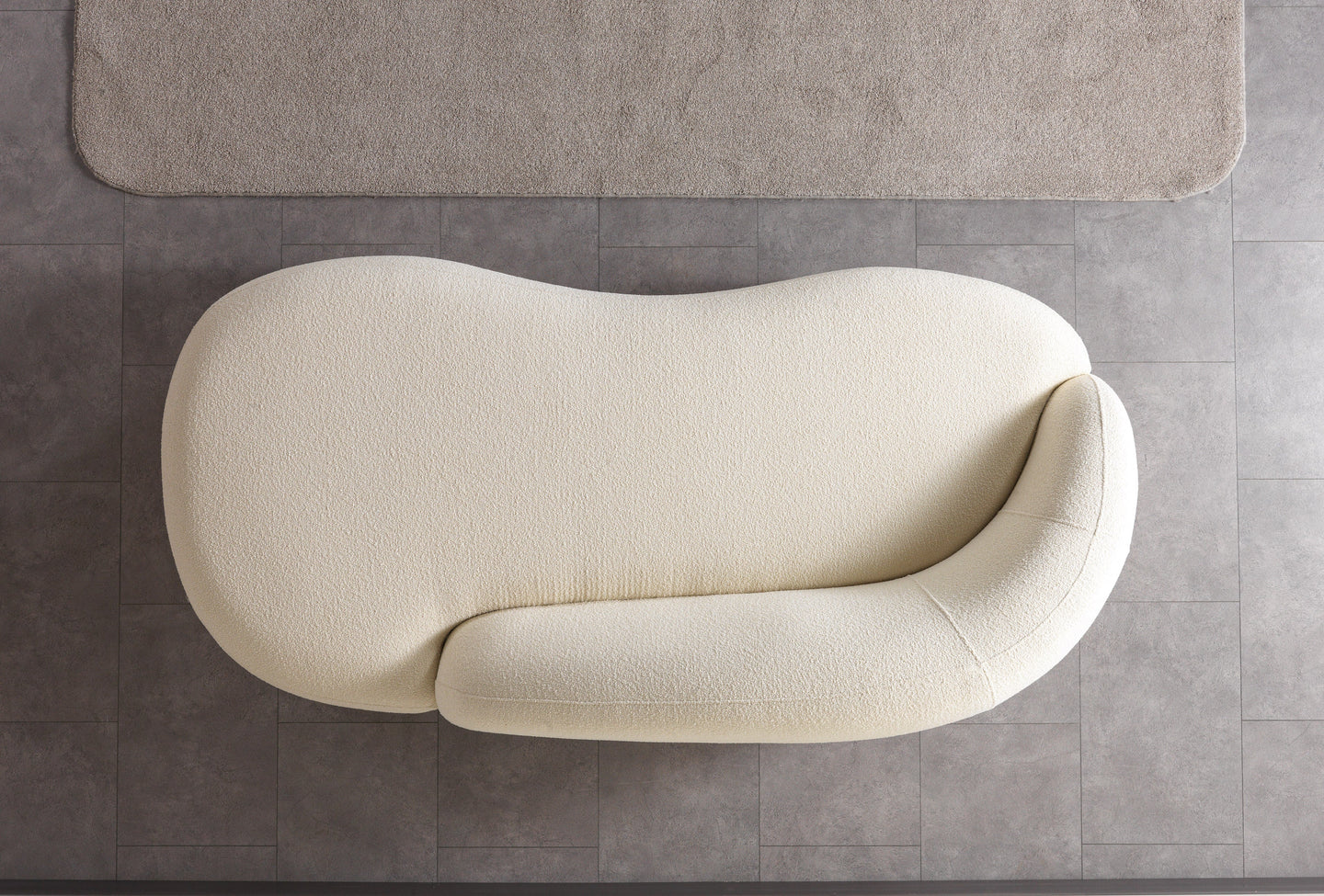 Bonita Ivory Boucle Sofa Chaise 87"