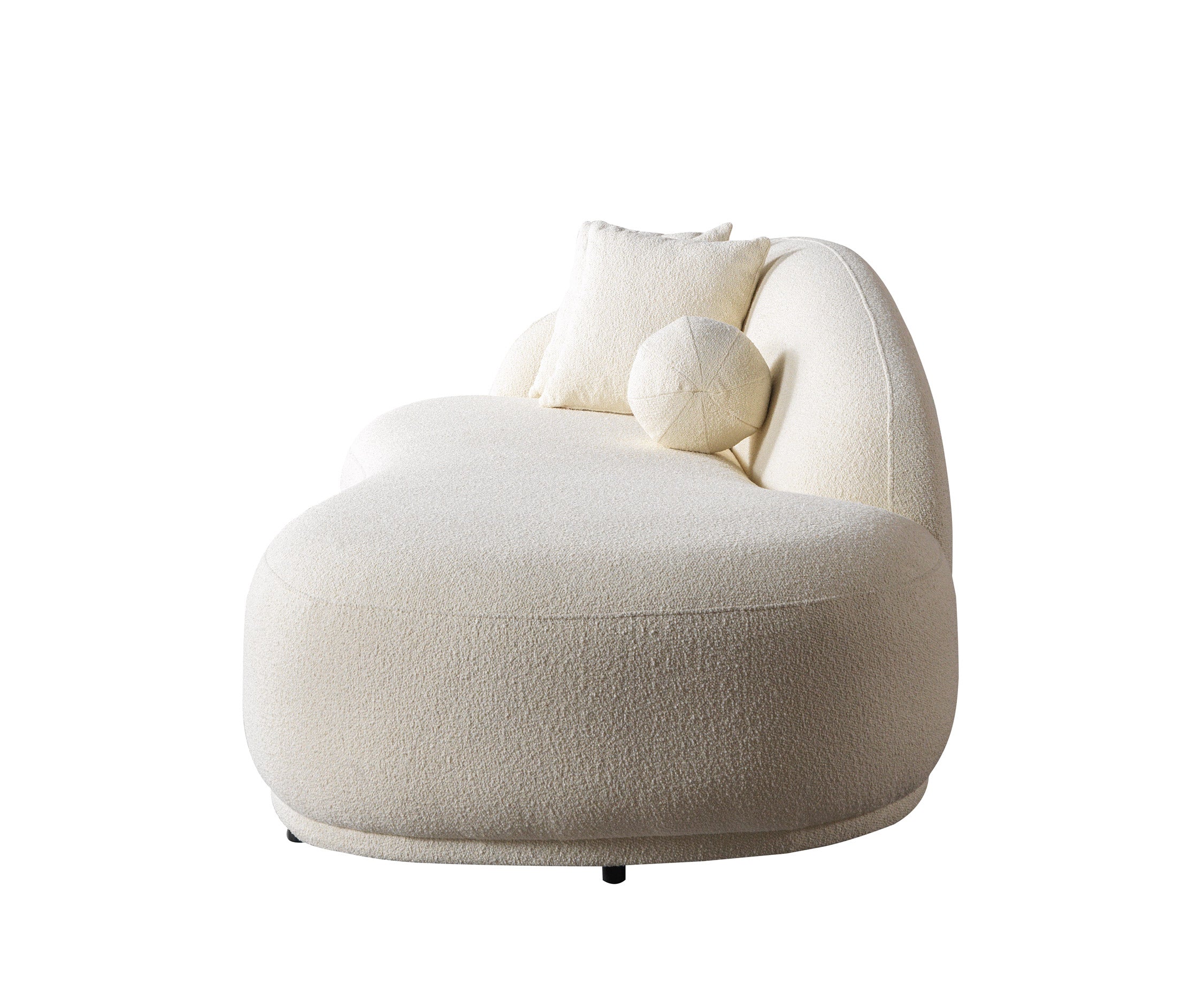 Bonita Ivory Boucle Sofa Chaise 87"