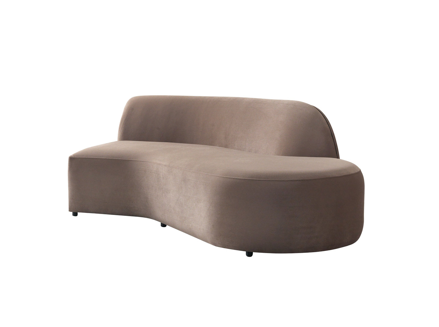 Cloe Coffee Velvet Curved 134" RAF Sectional