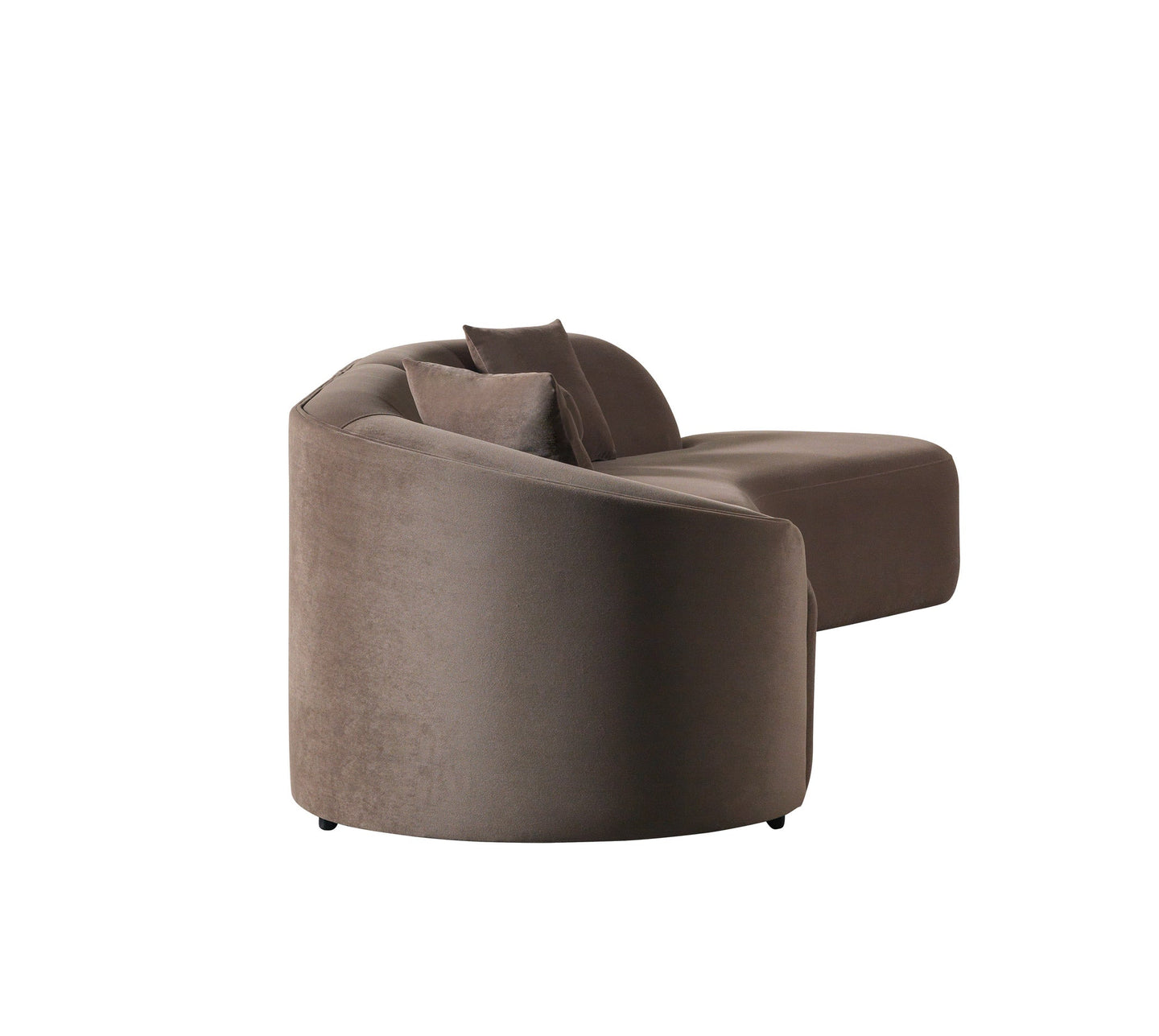 Cloe Coffee Velvet Curved 134" RAF Sectional