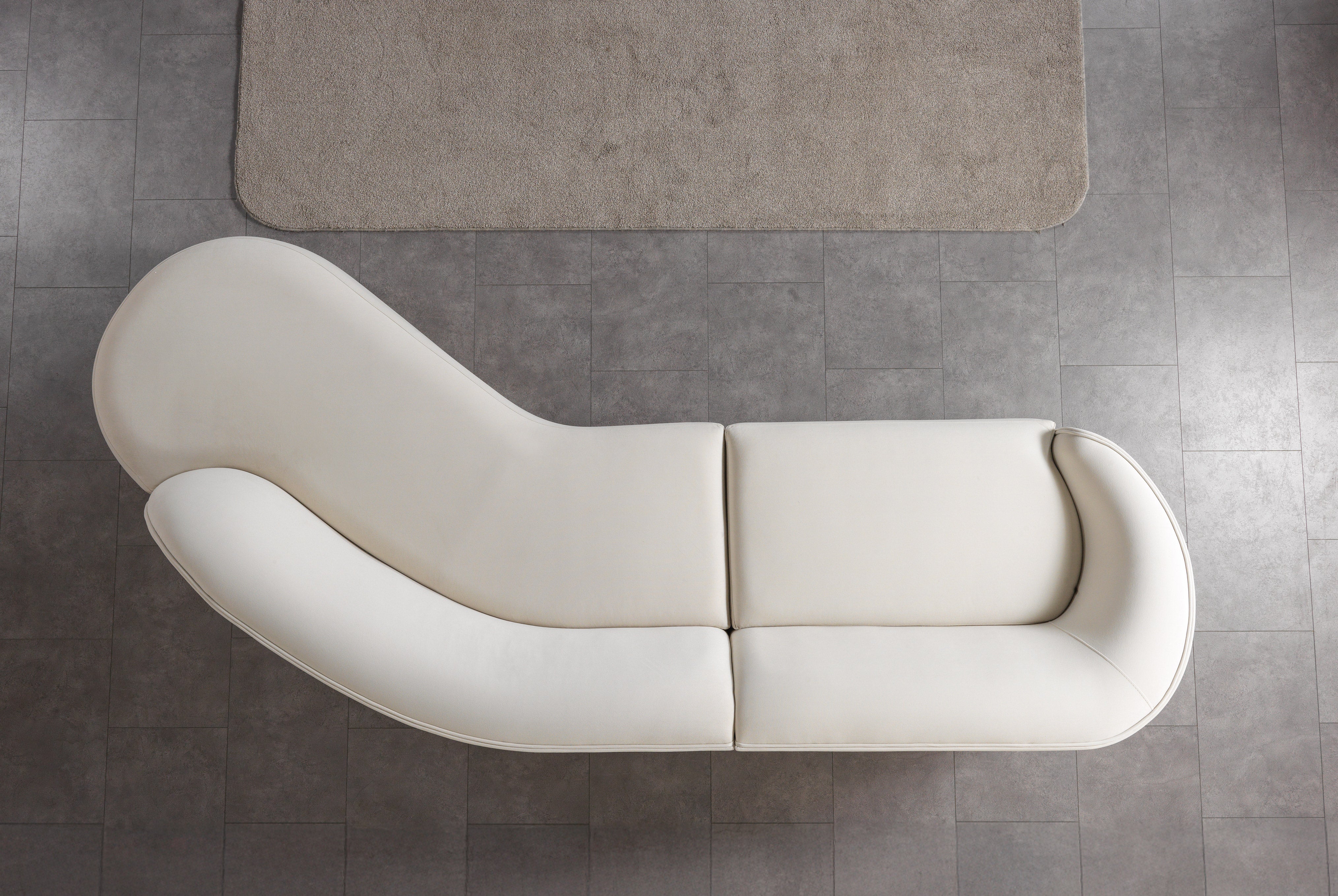 Cloe Ivory Velvet Curved 134" RAF Sectional