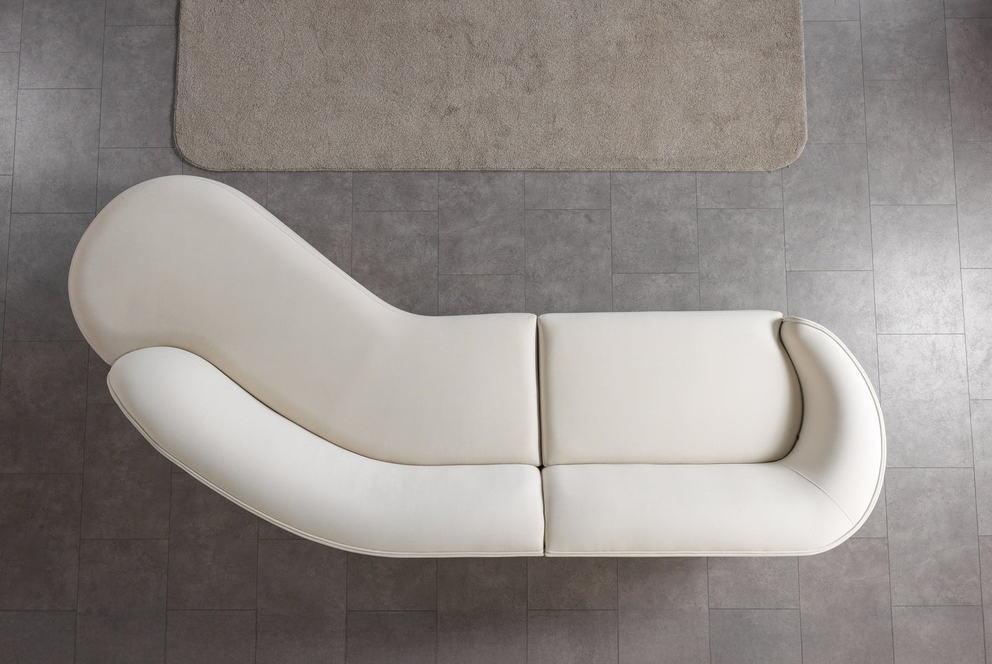 Cloe Ivory Velvet Curved 134" RAF Sectional