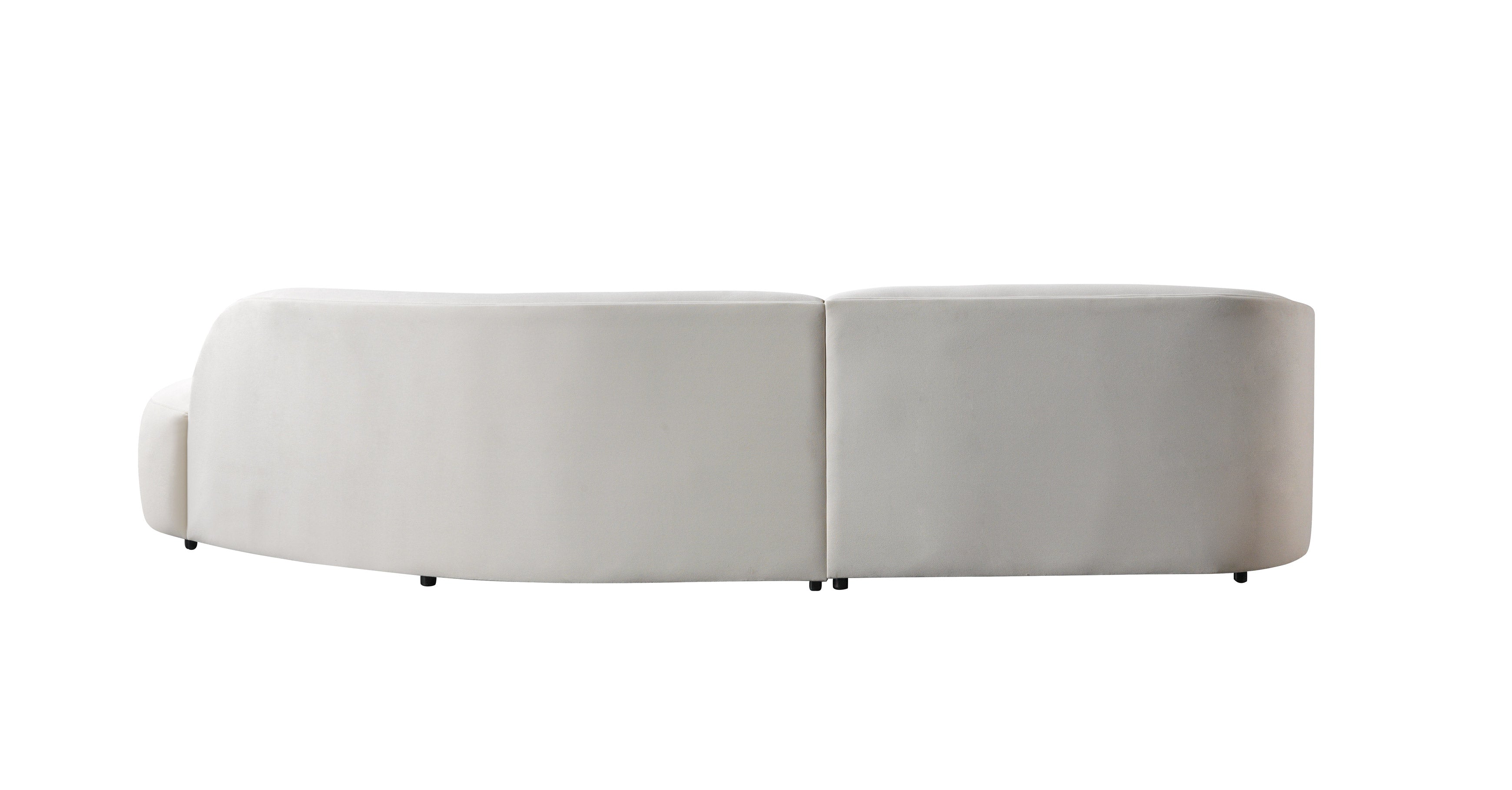 Cloe Ivory Velvet Curved 134" RAF Sectional