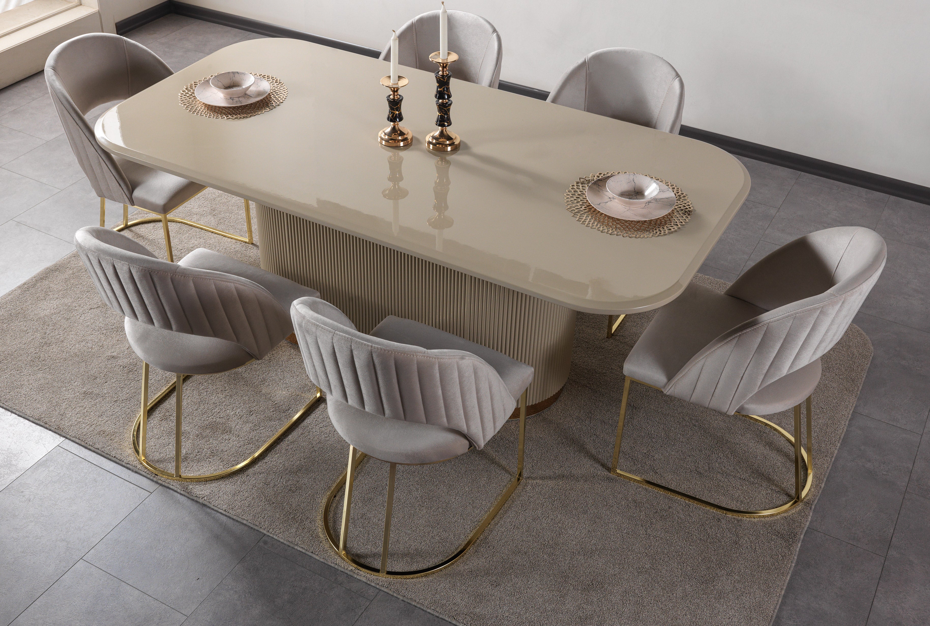 Milena Capuccino 7-Piece Dining Set