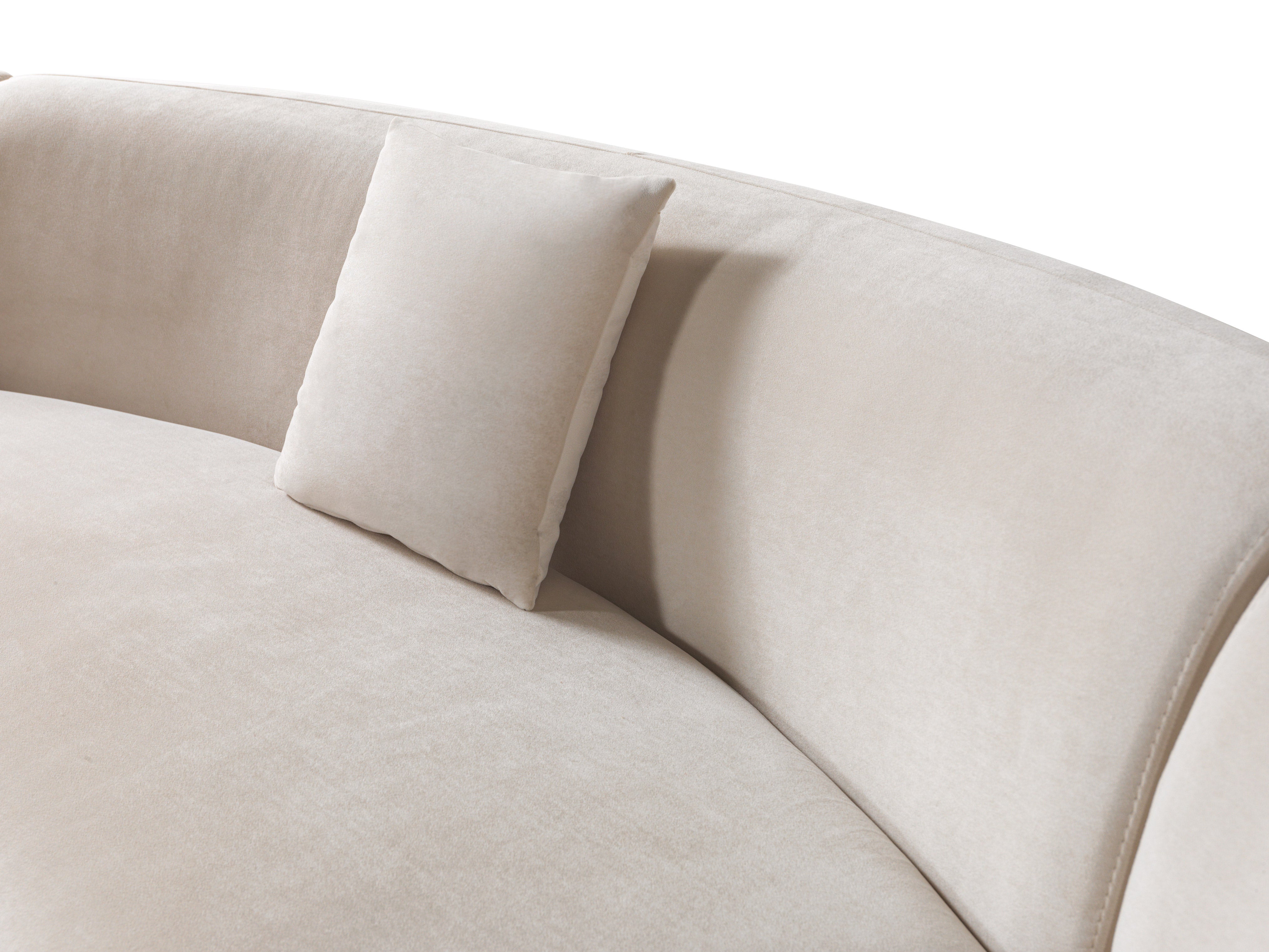 Bonita Ivory Velvet 3-Piece Curved 138" Sectional