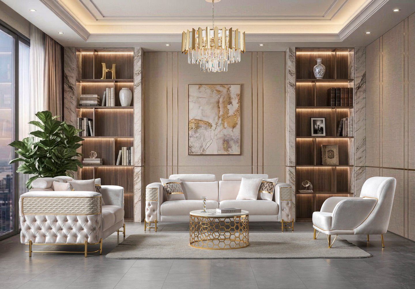 Fabiana Ivory Velvet Loveseat