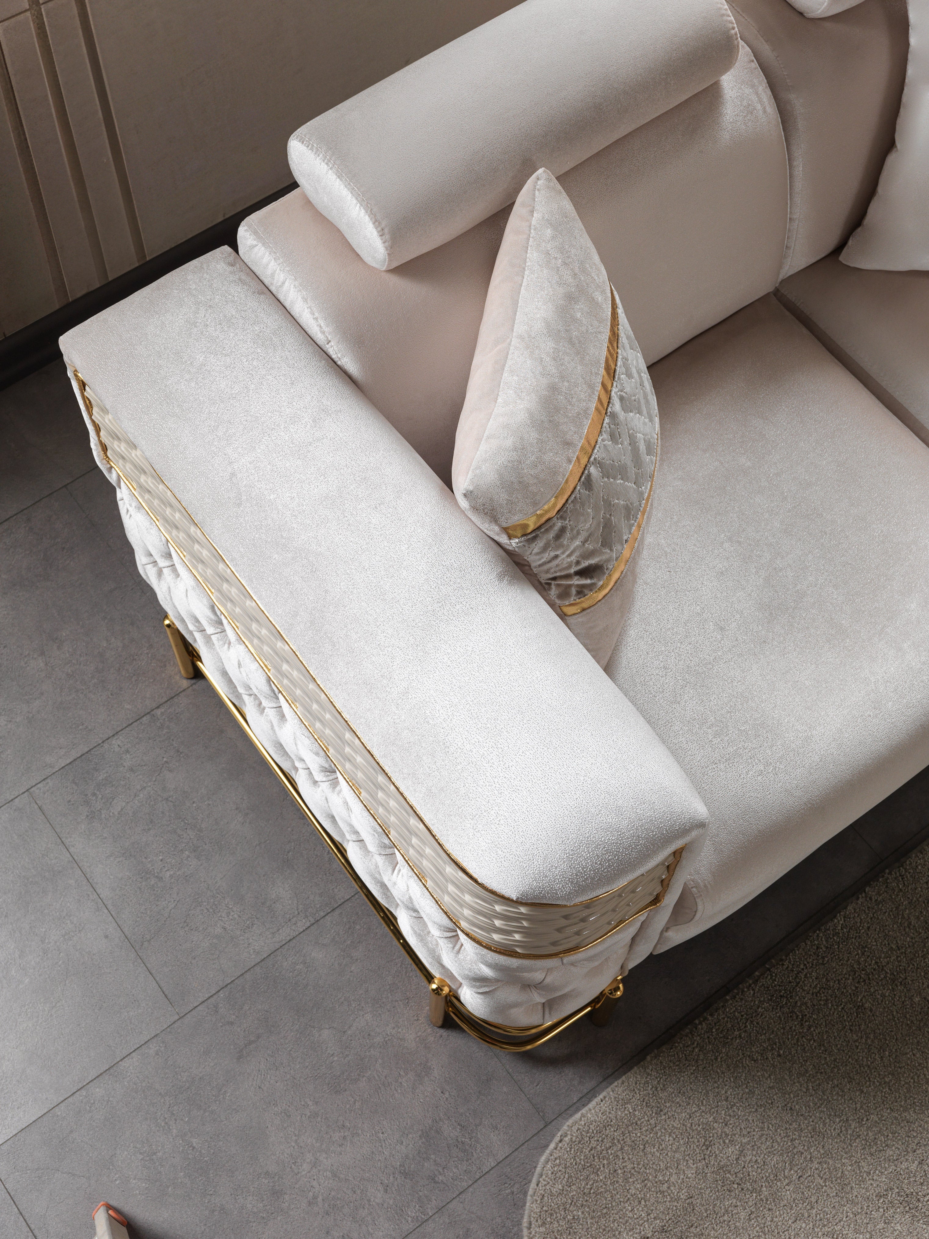 Fabiana Ivory Velvet Loveseat