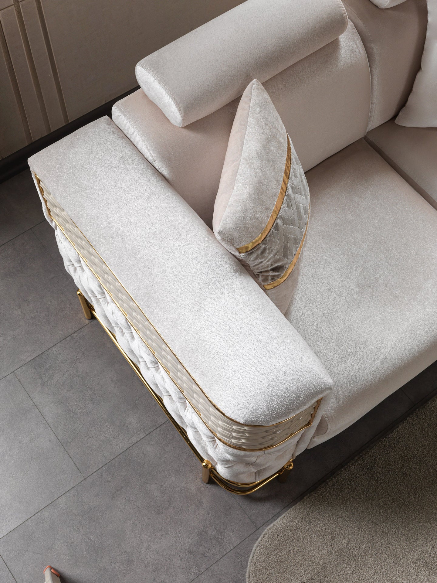 Fabiana Ivory Velvet Loveseat