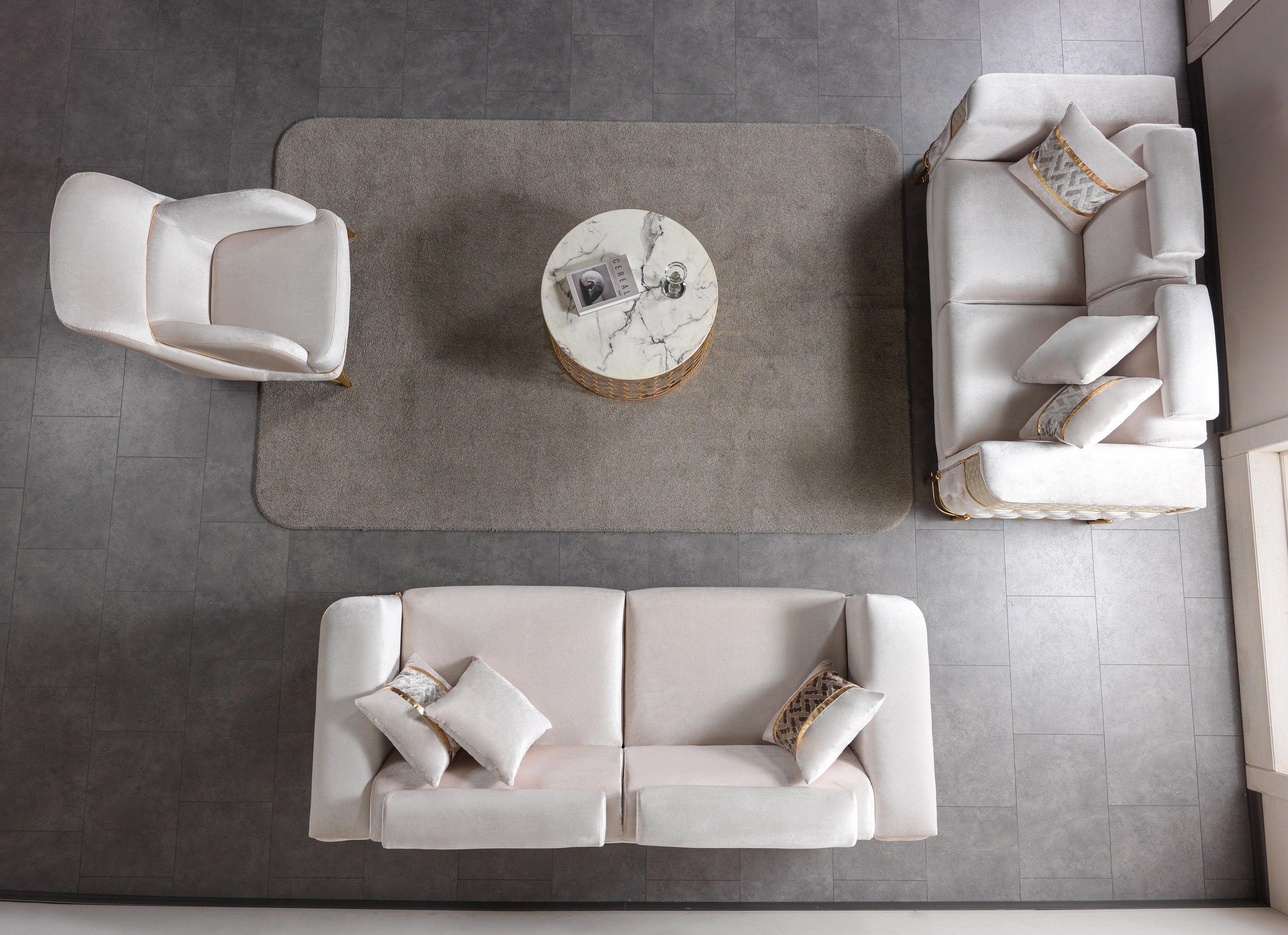 Fabiana Ivory Velvet Chair