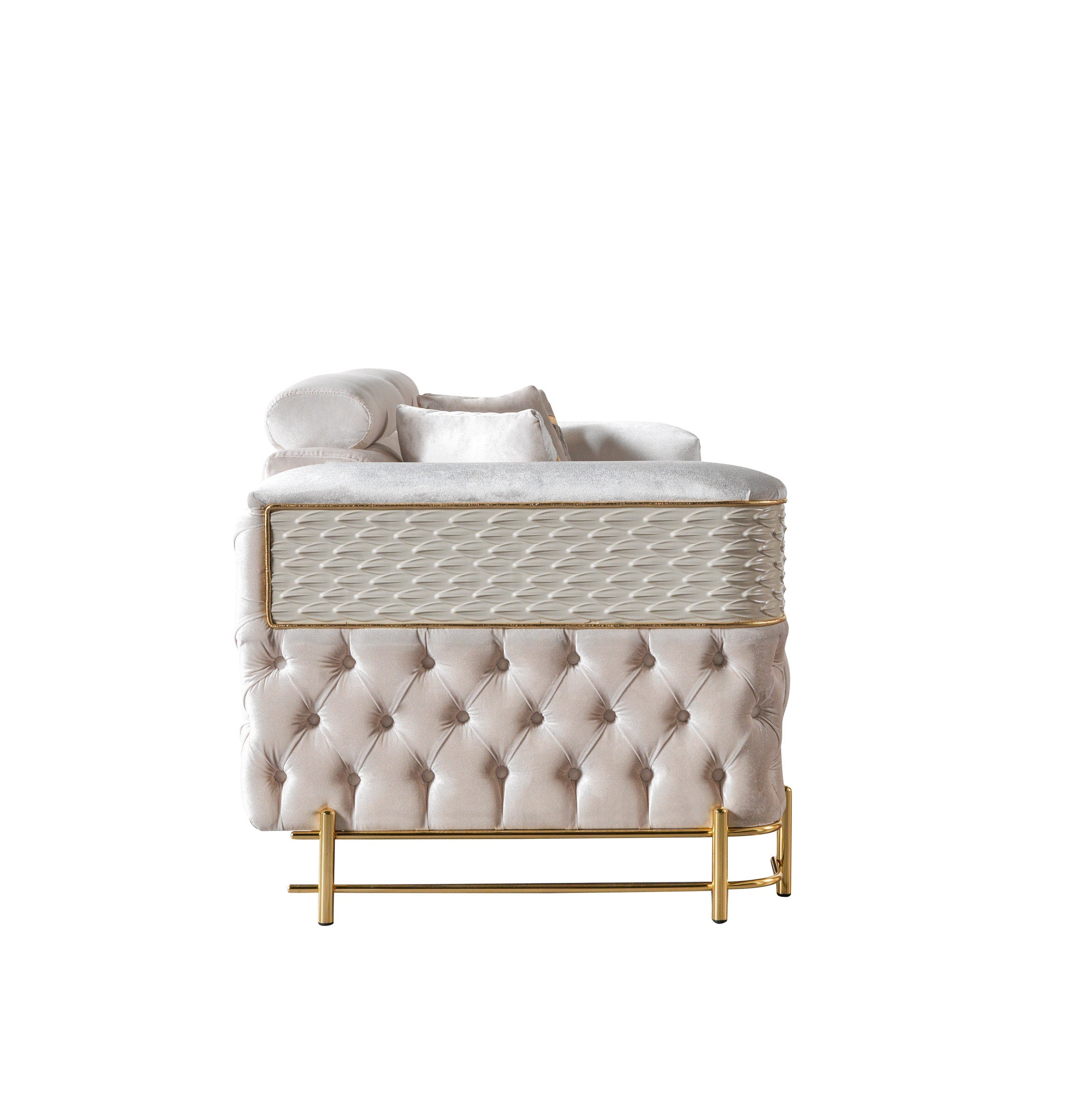 Fabiana Ivory Velvet Loveseat