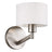 Nebula Brushed Nickel Base Wall Lamp with Rotary Switch White Fabric Shade