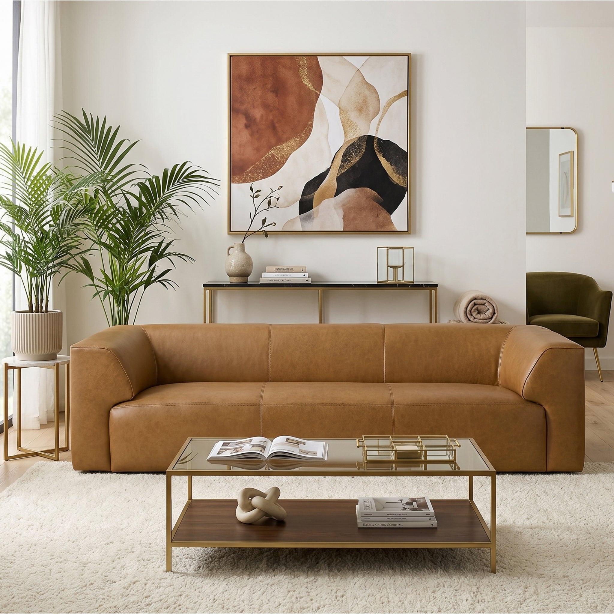 Rialto Minimalist Top-grain Buffalo Leather Sofa with Ergonomic Back and Plush Seating | Ashcroft Imports Furniture