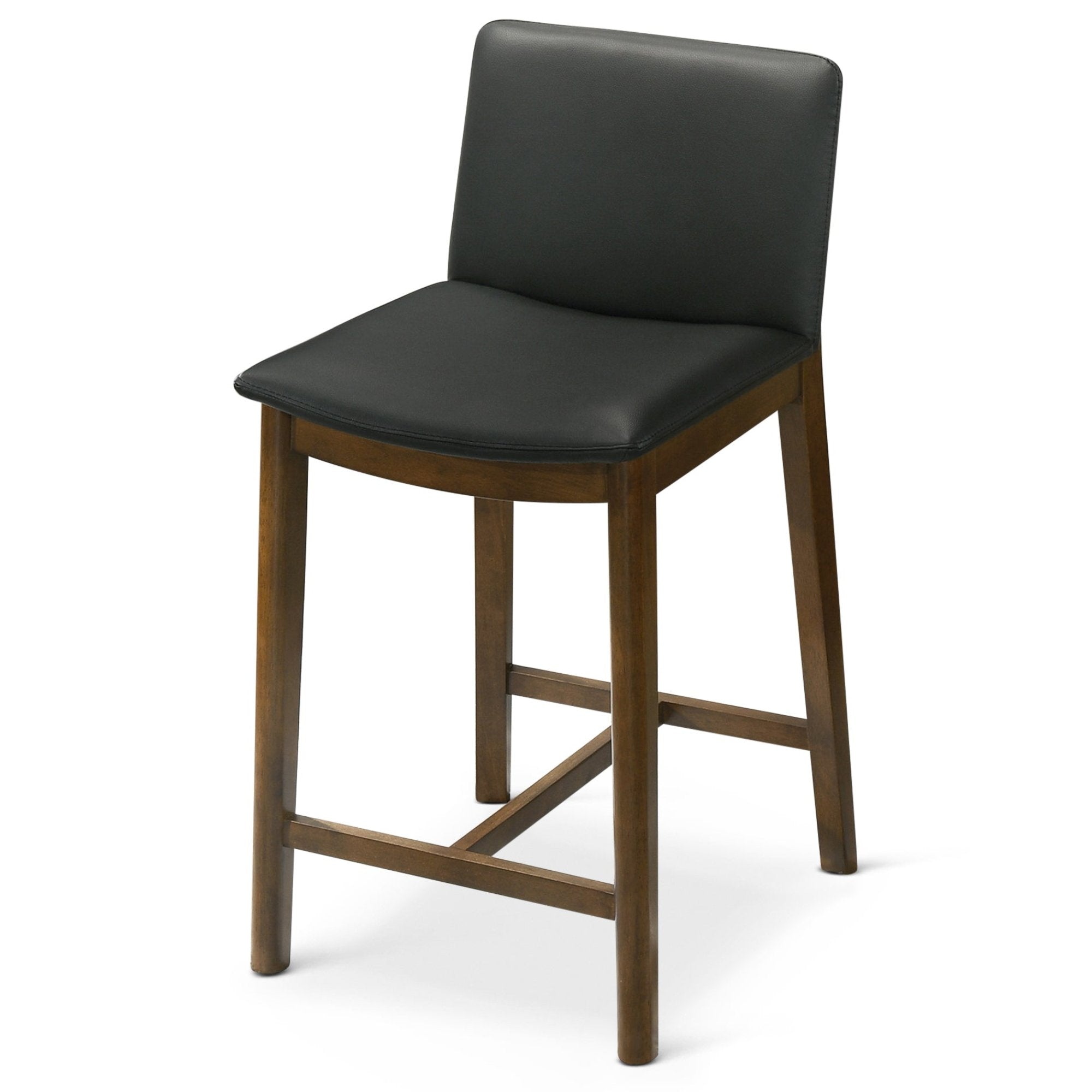 Shannon Mid-Century Modern Black Vegan Leather Counter Stool | Ashcroft Imports Furniture