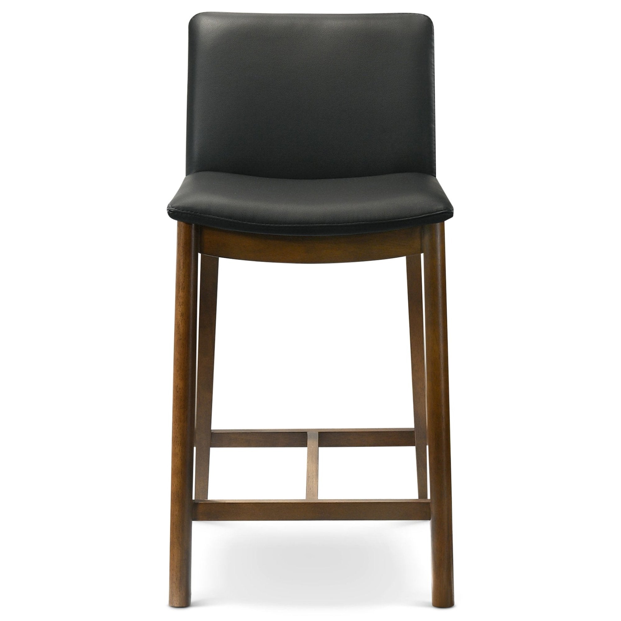 Shannon Mid-Century Modern Black Vegan Leather Counter Stool | Ashcroft Imports Furniture