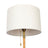 Stellar Wood & Rattan Floor Lamp | Gold Brass Accents & White Linen Shade