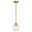 Vista Single Pendant Chain Hanging Light with Clear Glass - Satin Brass