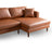 Blake L-Shaped Cognac Vegan Leather Sectional Sofa Right Facing - Ashcroft Furniture