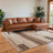 Blake L-Shaped Cognac Vegan Leather Sectional Sofa Right Facing - Ashcroft Furniture