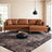 Blake L-Shaped Cognac Vegan Leather Sectional Sofa Right Facing - Ashcroft Furniture