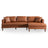 Blake L-Shaped Cognac Vegan Leather Sectional Sofa Right Facing - Ashcroft Furniture