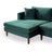 Blake L-Shaped Dark Green Velvet Sectional Sofa Left Facing