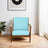 Connor Solid Wood Linen Lounge Chair - Sky Blue