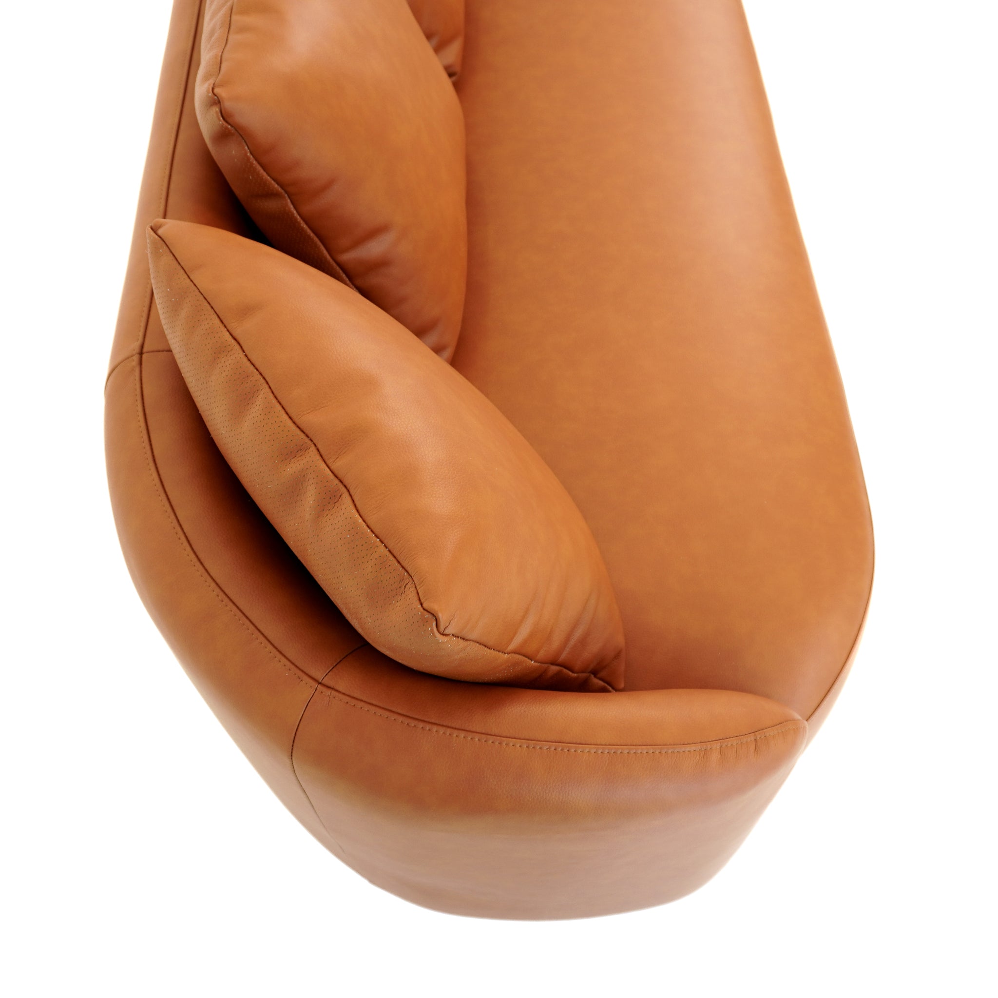 Dylan Round Arm Composite Leather Luxury Japandi Style Sofa -Ashcroft Imports Furniture