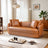 Dylan Round Arm Composite Leather Luxury Japandi Style Sofa -Ashcroft Imports Furniture