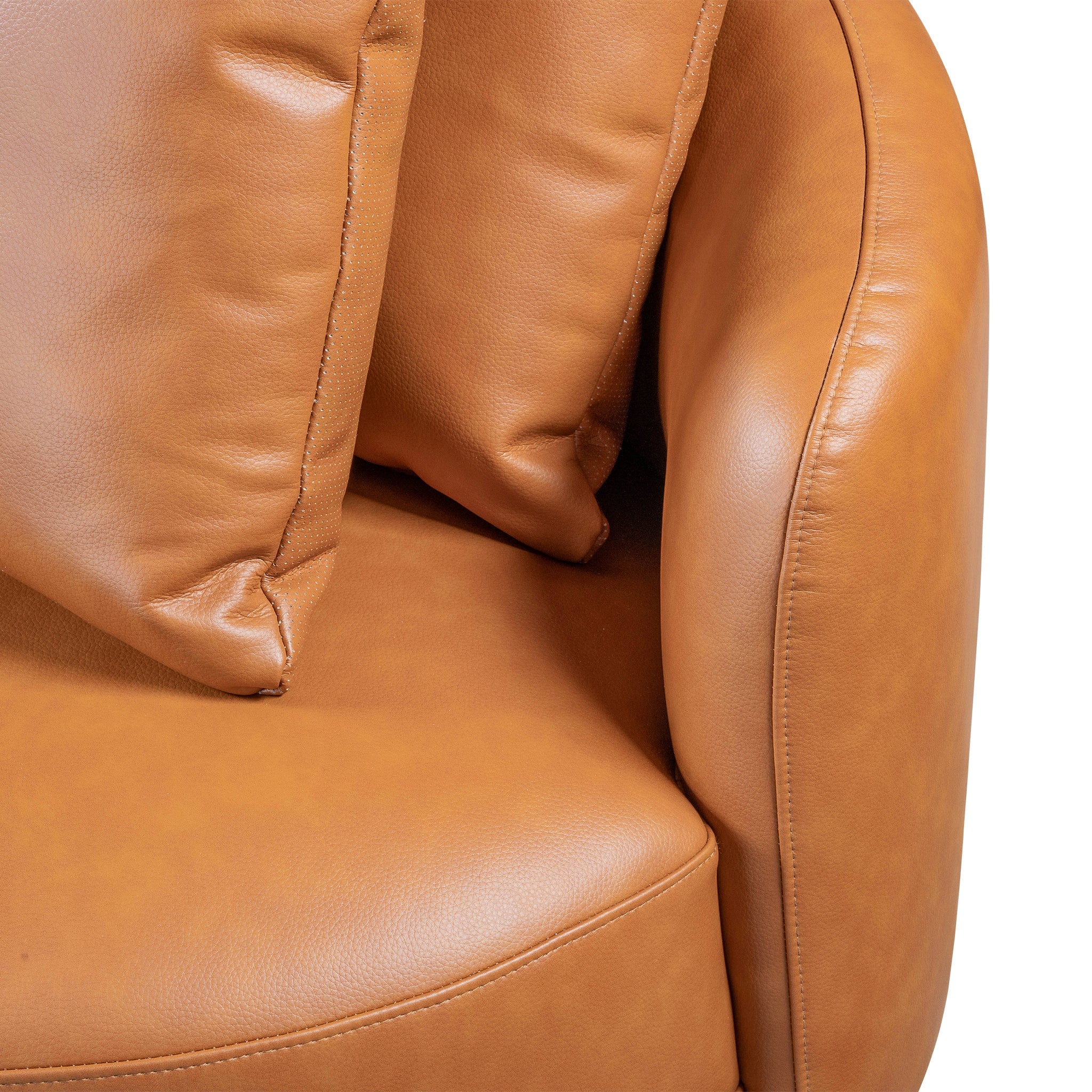 Dylan Round Arm Composite Leather Luxury Japandi Style Sofa -Ashcroft Imports Furniture