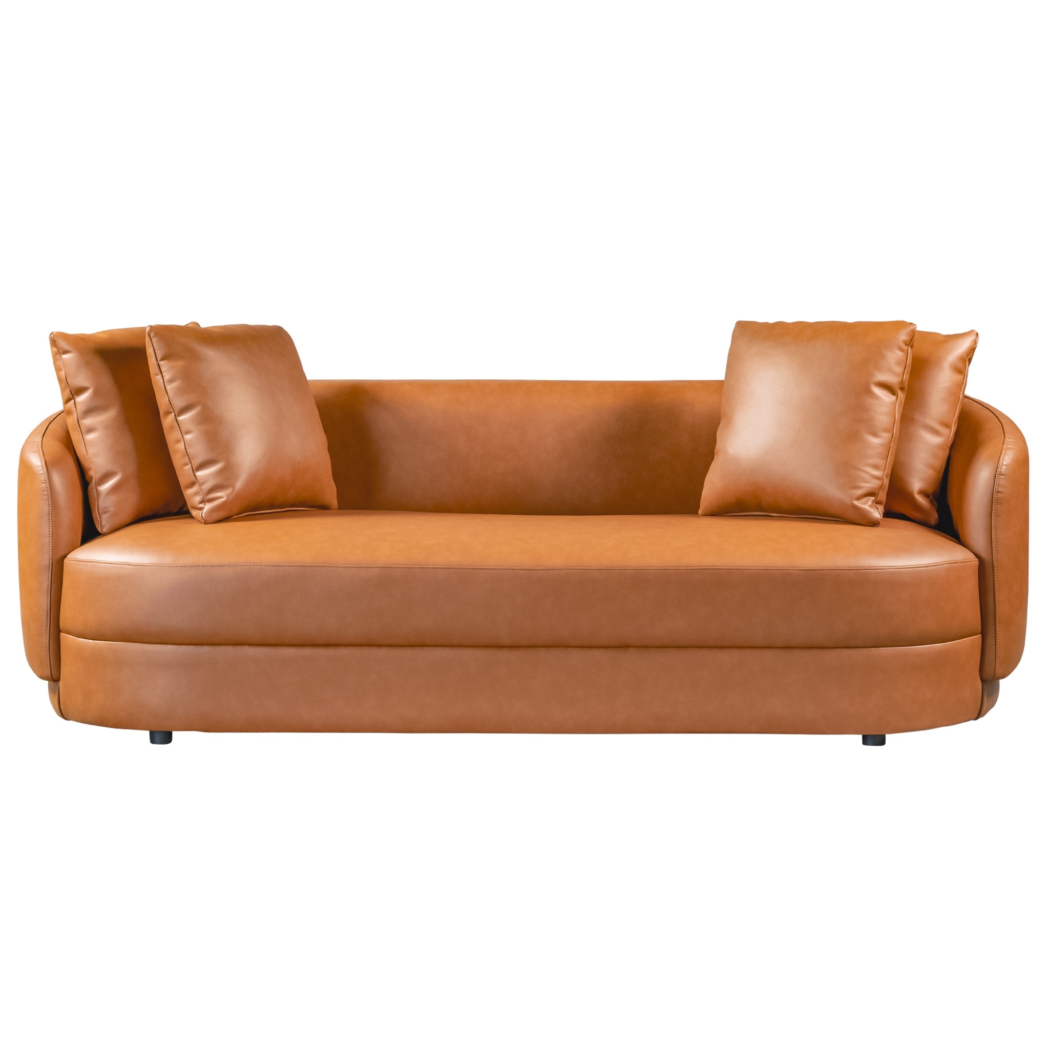 Dylan Round Arm Composite Leather Luxury Japandi Style Sofa -Ashcroft Imports Furniture