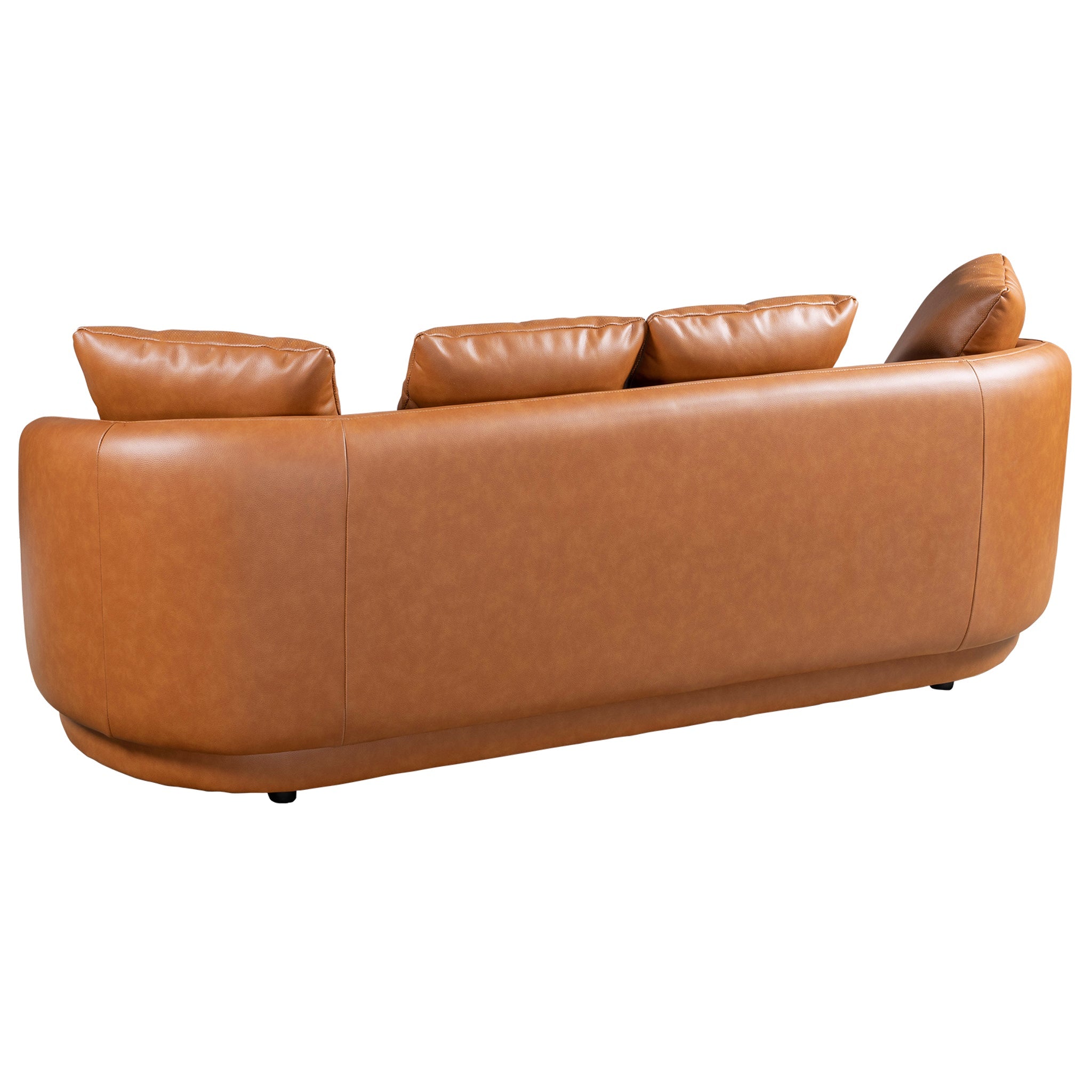 Dylan Round Arm Composite Leather Luxury Japandi Style Sofa -Ashcroft Imports Furniture