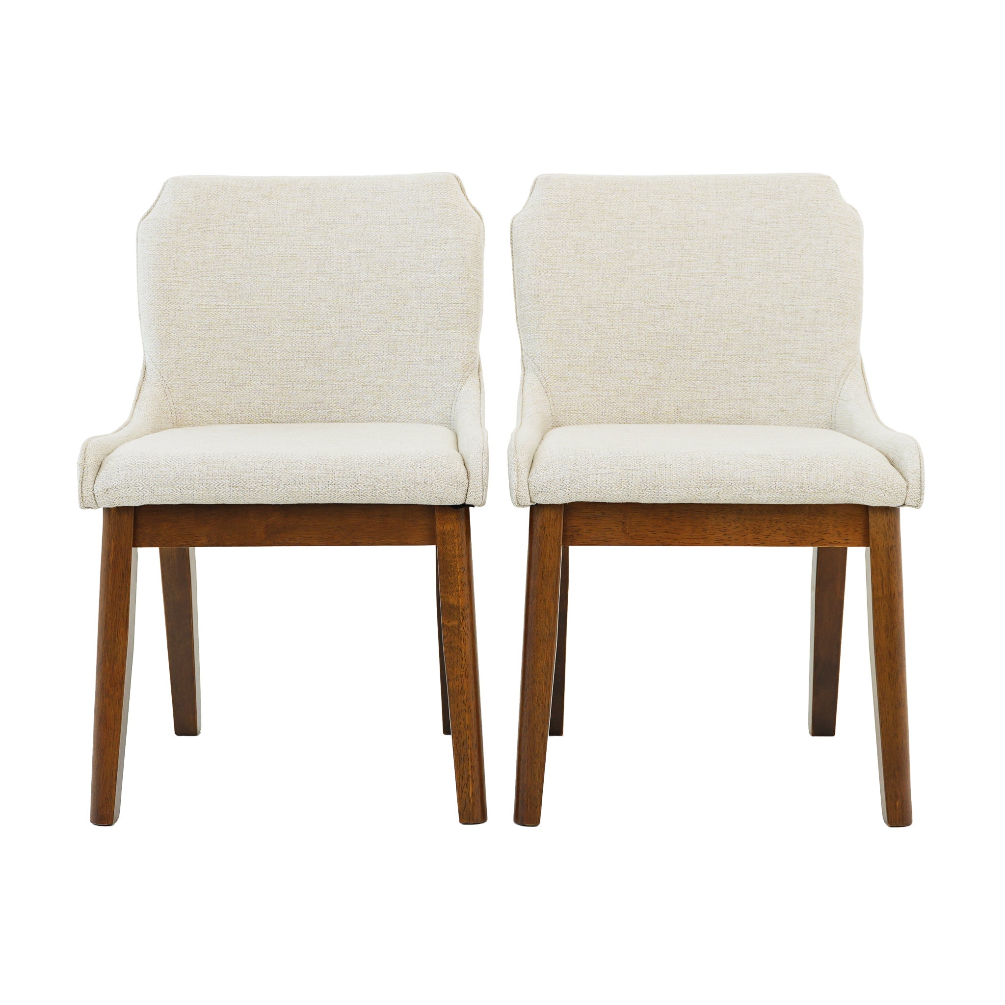 Ellis Modern Beige Fabric Dining Chair Set | Ergonomic Linen Style | Ashcroft Imports Furniture