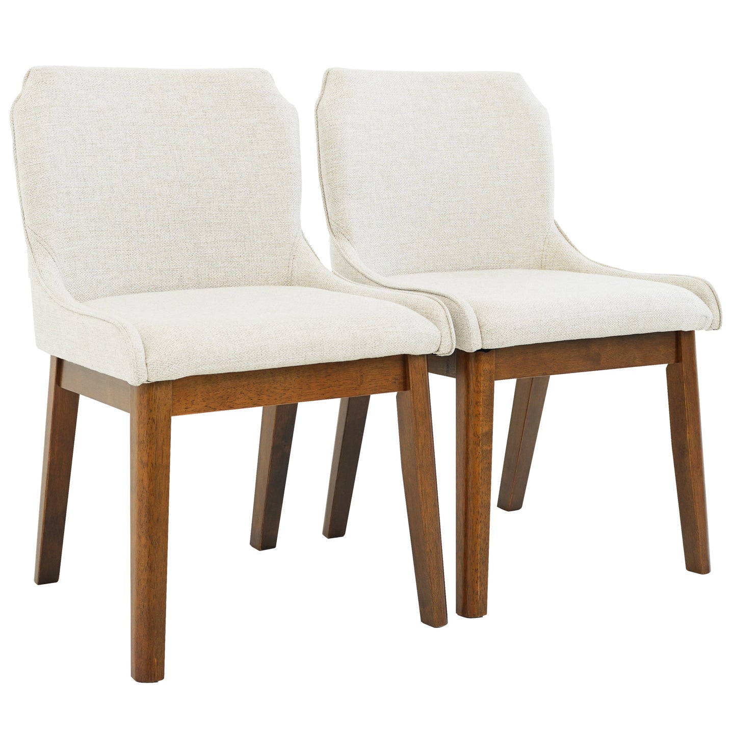 Ellis Modern Beige Fabric Dining Chair Set | Ergonomic Linen Style | Ashcroft Imports Furniture