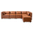 Wexford Cognac Vegan Leather Modular Sofa