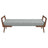 Cora Mid Century Modern Grey Fabric Bench