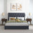 Donald Mid Century Modern Grey Velvet Platform Bed Queen
