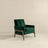 Cole Solid Wood Green Velvet Lounge Chair