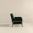Cole Solid Wood Green Velvet Lounge Chair