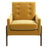 Cole Solid Wood Dark Yellow Velvet Lounge Chair