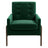 Cole Solid Wood Green Velvet Lounge Chair