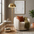 Allure 2-Light Floor Lamp | Gold Brass & Natural Rattan