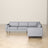 Amber Light Grey Fabric Corner Sectional Sofa