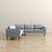 Amber Light Grey Fabric Corner Sectional Sofa
