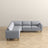 Amber Light Grey Fabric Corner Sectional Sofa