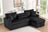 Aria Black Sectional With Pull-Out Bed & Storage Chaise