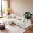 Alana Tufted Ivory Chenille Modular Sectional Sofa