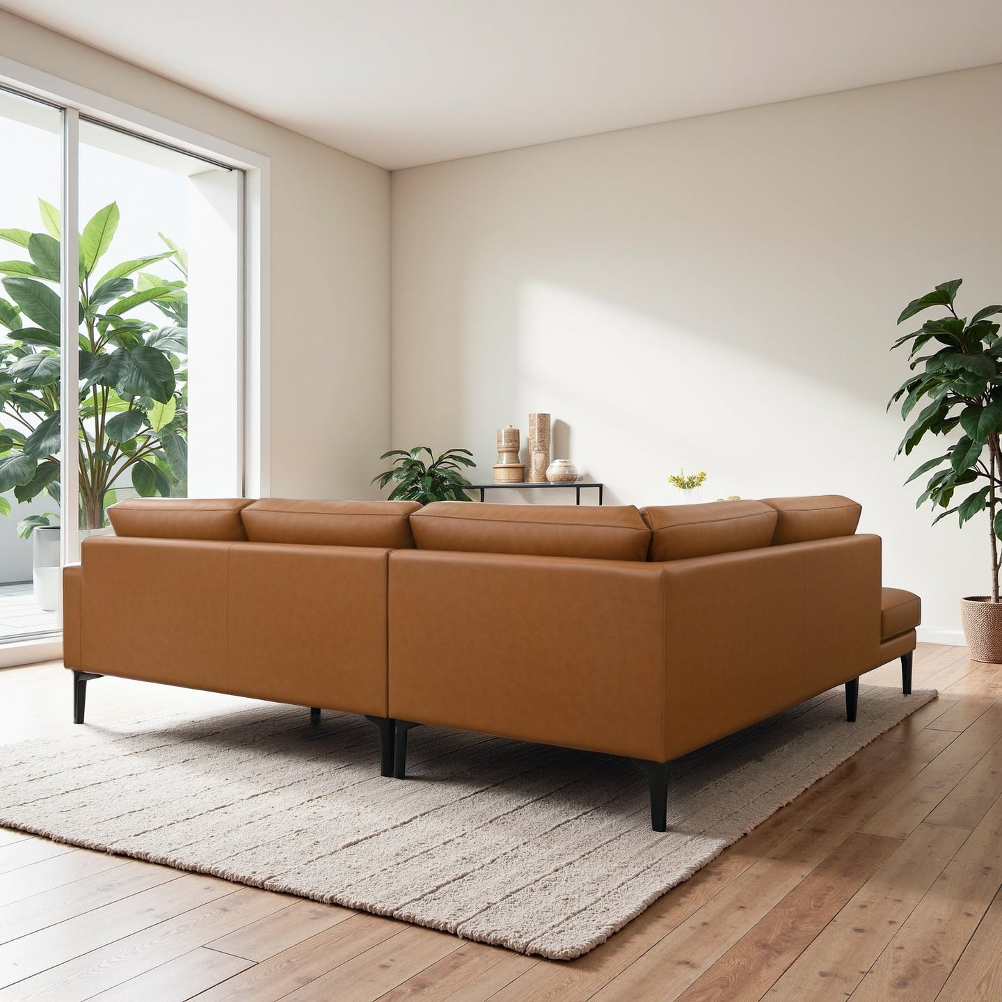 Bristol Durable Vegan Leather Left-Facing Sectional Sofa - Ashcroft Furniture