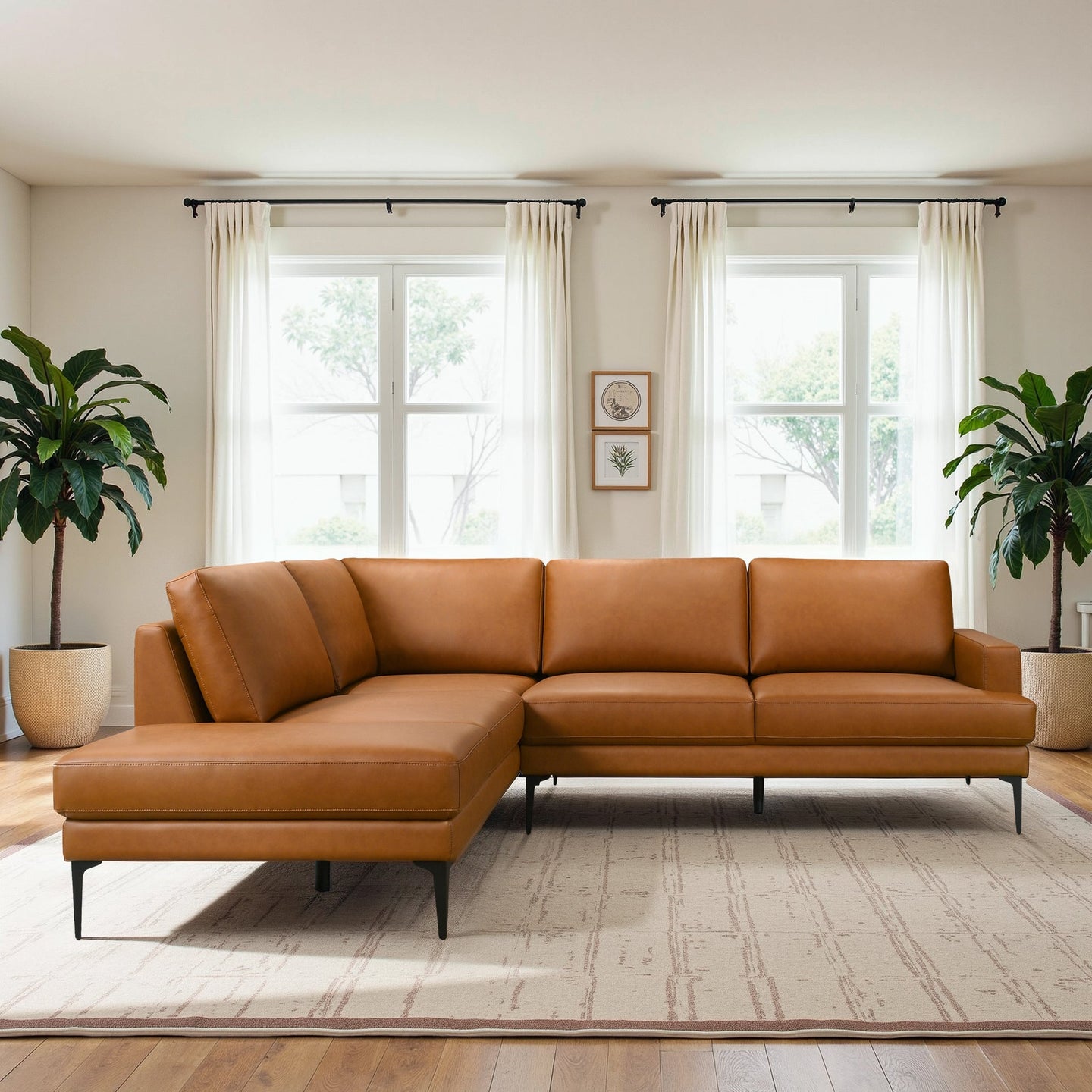 Bristol Durable Vegan Leather Left-Facing Sectional Sofa - Ashcroft Furniture