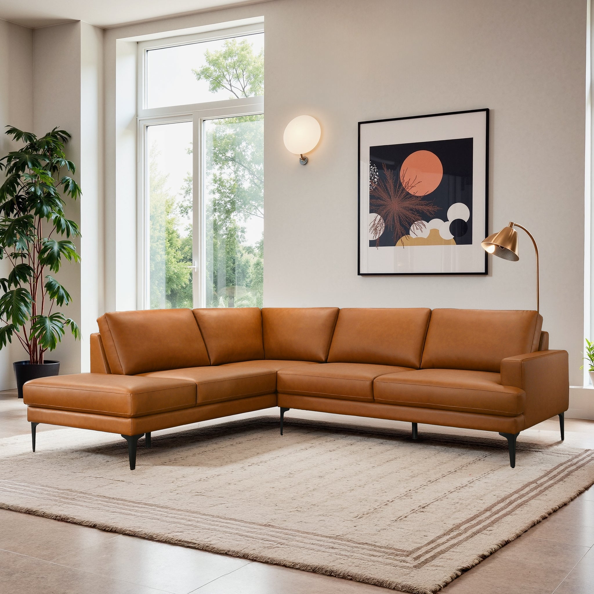Bristol Durable Vegan Leather Left-Facing Sectional Sofa - Ashcroft Furniture