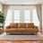 Knox Genuine Tan Leather Comfortable Sofa - Ashcroft Furniture